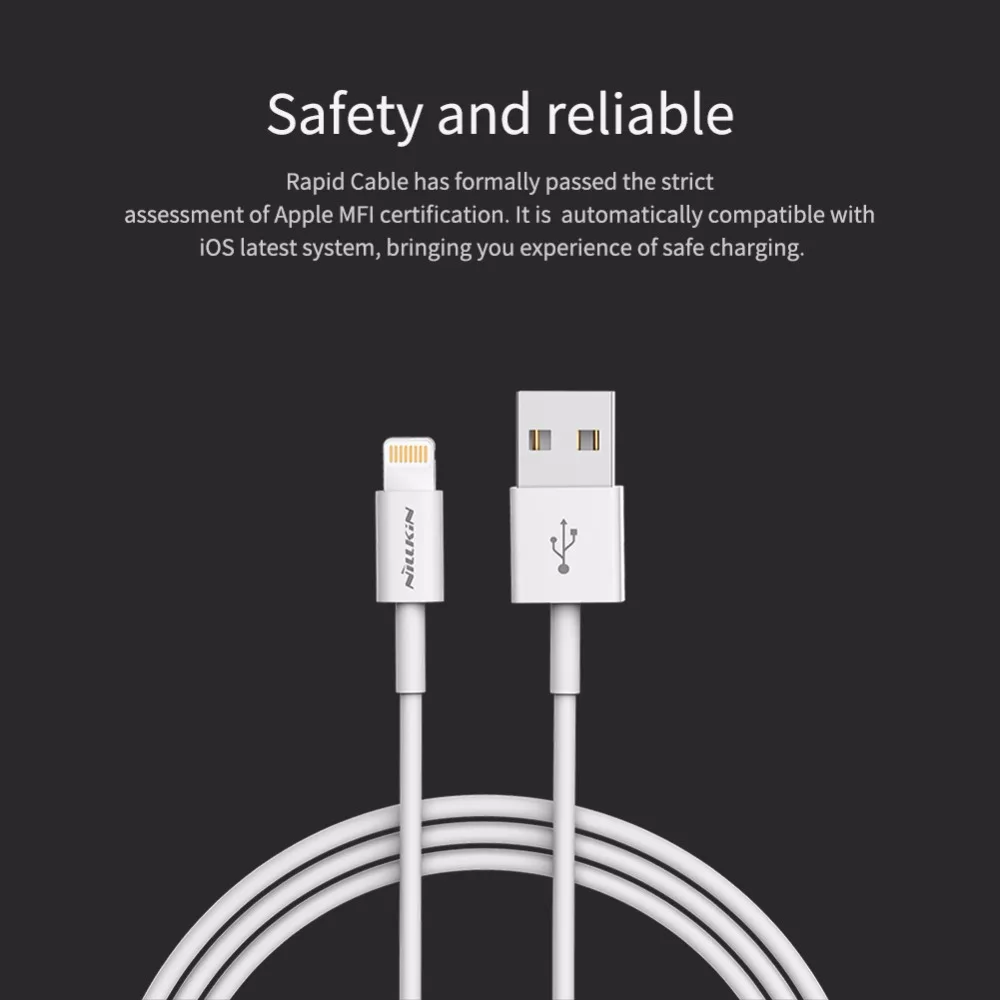 NILLKIN Rapid Cable для apple iphone XS Max 8 plus 7 XR имеет MFI offcial cerification для Lightning quick charge кабель передачи данных