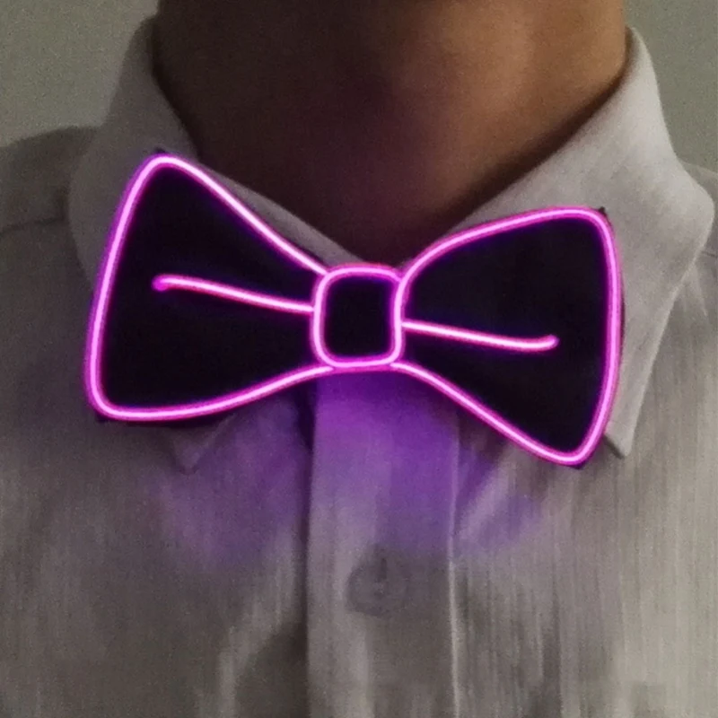 

Luminous Bow Tie LED El Wire Bow Tie Christmas Carnival Party Gift Novelty Dress Decoration For Christmas Rave Party Halloween