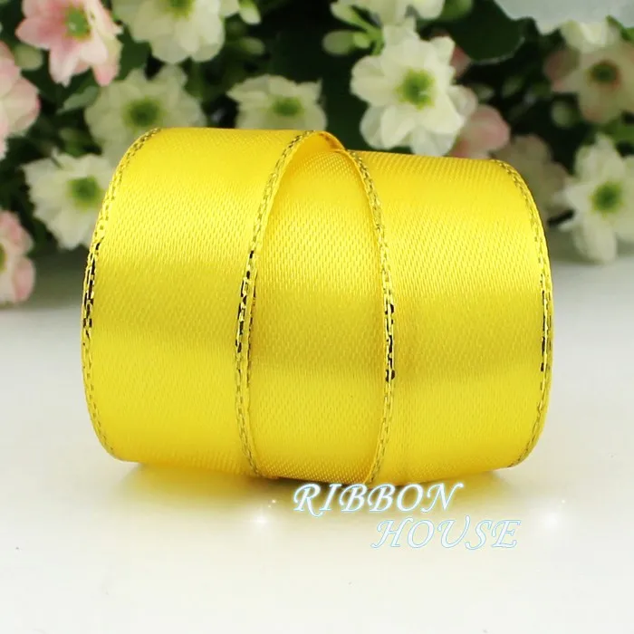 Buy (25 yards/roll) 3/4'' (20mm) yellow satin ribbons