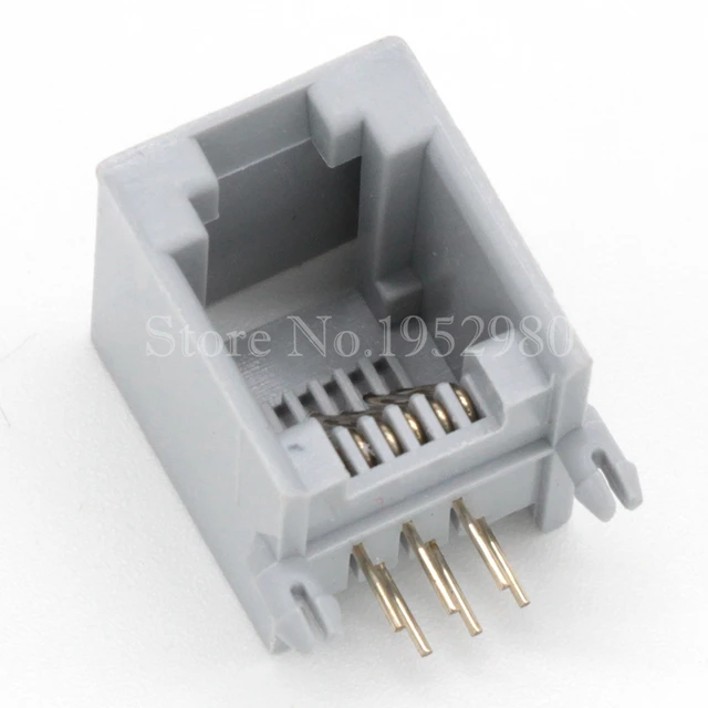 20pcs lot rj45 networt jack ethernet plug 6p6c grey glod 6 pins in
