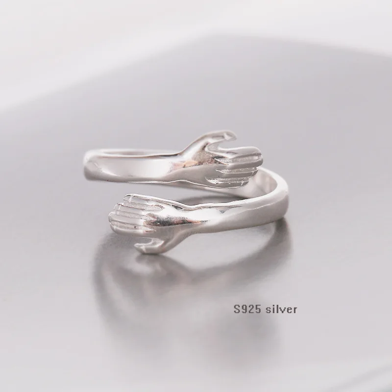 

Punk Vintage 925 Sterling Silver Hand Rings For Women Engagement Jewelry Adjustable Personality Antique Rings Anillos