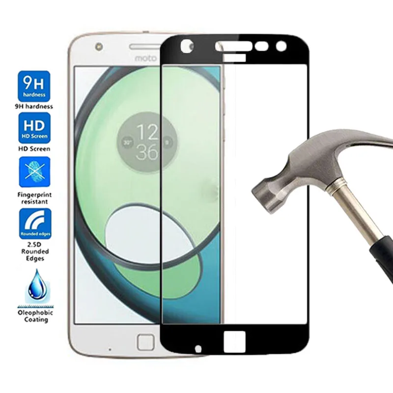 

Full Cover Tempered Glass For Motorola MOTO Z Play XT1635 Screen Protector For Motorola MOTO Z Play 5.5" Glass Protective Film