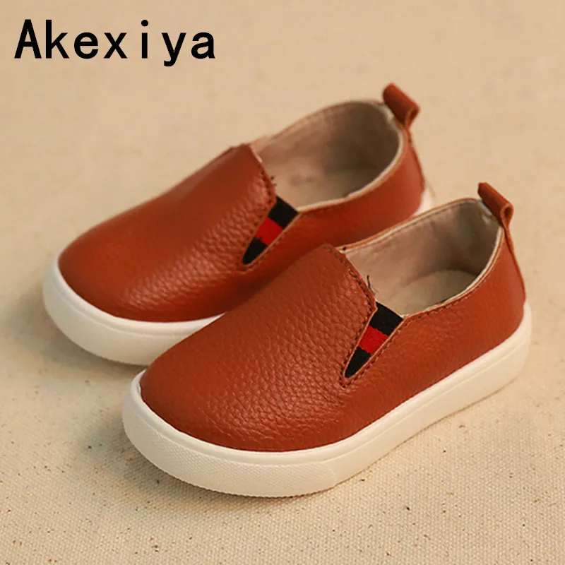 Akexiya для маленьких мальчиков девочек детская slip-on Лоферы женщин оксфорды на