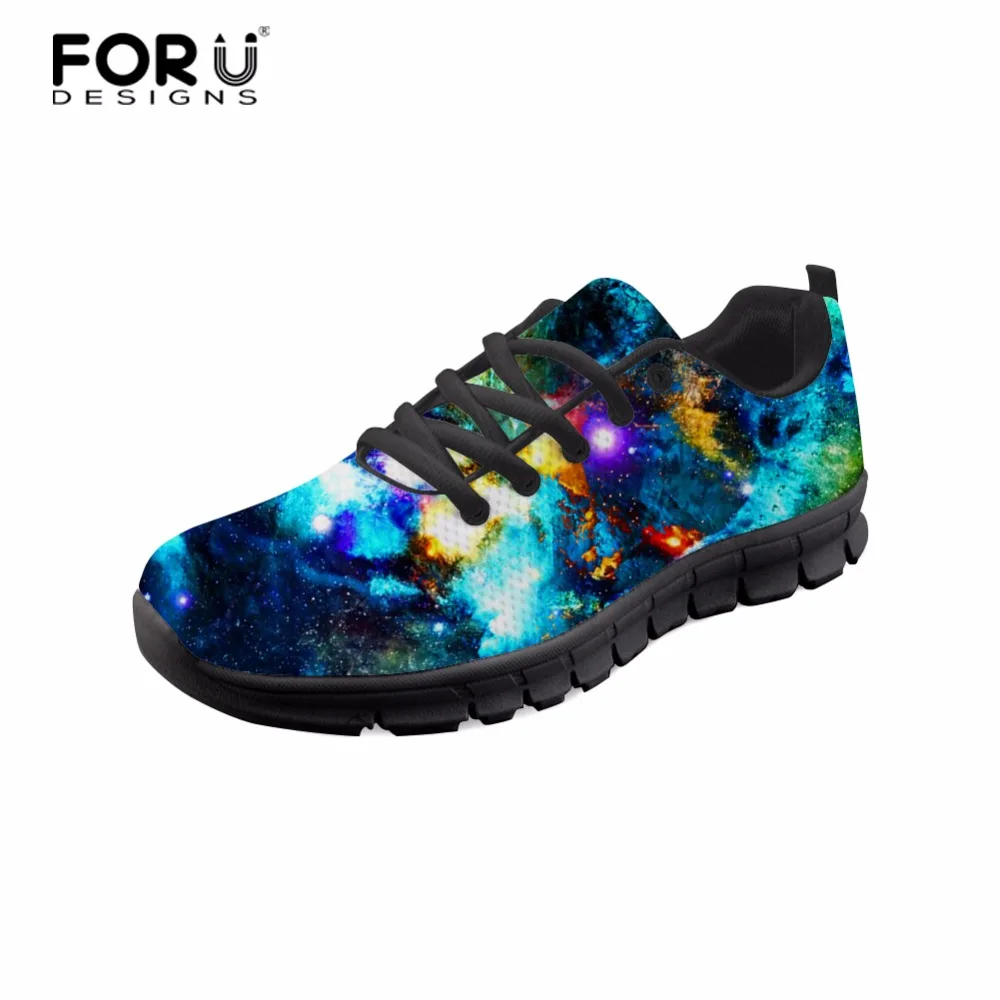 FORUDESIGNS/с рисунком Звездная Галактика Модная обувь с фирменным дизайном Женская