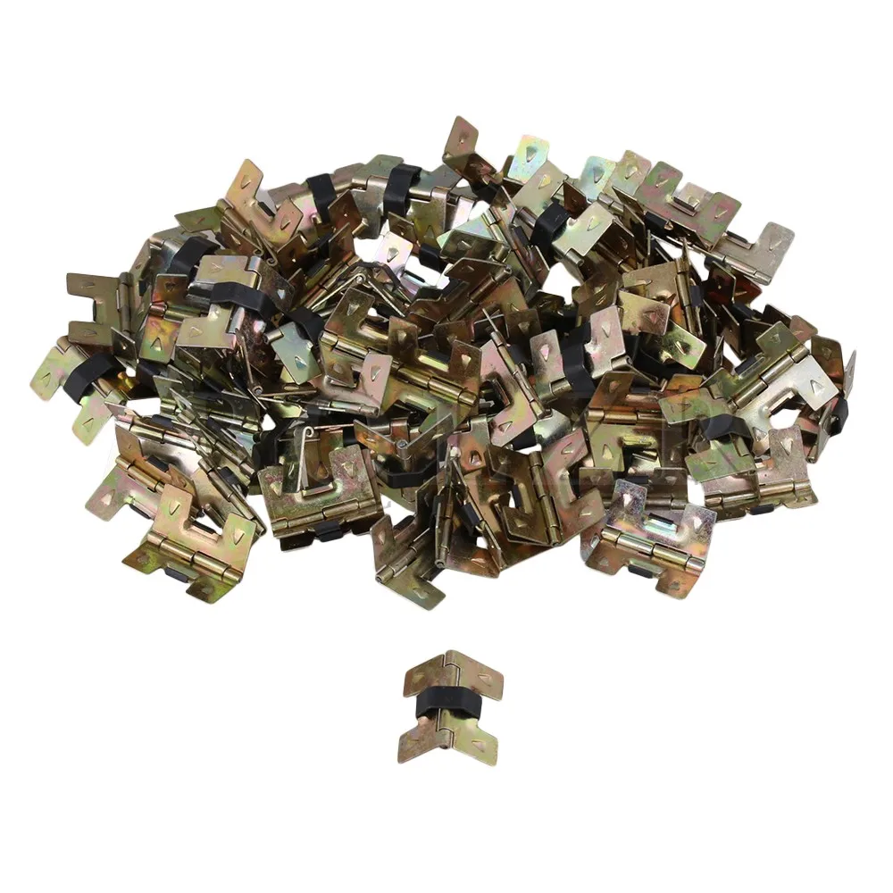 80x BQLZR Metal Decorative Bronze Mini Spring Hinges Replacement for Jewelry Box