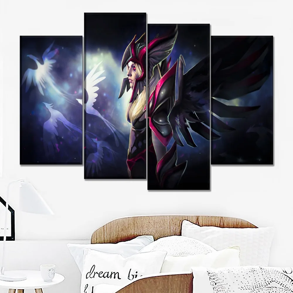 Us 356 48 Offcanvas Wall Art Pictures Hd Printed Type Living Room Or Bedroom Decorative 4 Pieces Vengeful Spirit Dota 2 Game Poster Framework In