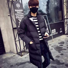 Новая пара хлопок длинная стеганая куртка мужская новая зимняя утепленная хлопковая пуховая куртка, чтобы сохранить тепло пальто