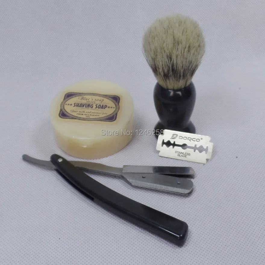 shaving brush and razor