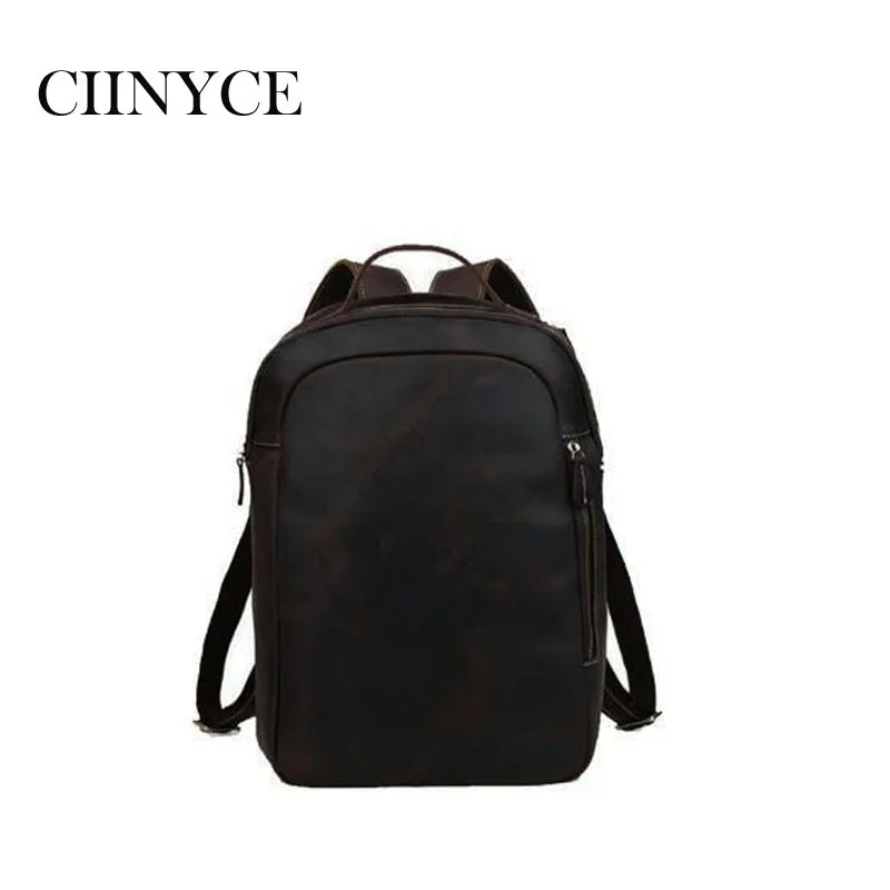 

Big Capacity Crazy Horse Leather Backpack genuine cow leather 16" Laptop backpack men school backpack bags male mochila