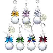 H& D 7 шт. прозрачный хрустальный шар кулон Висячие солнечные Ловец ручной работы рождественские стеклянные украшения