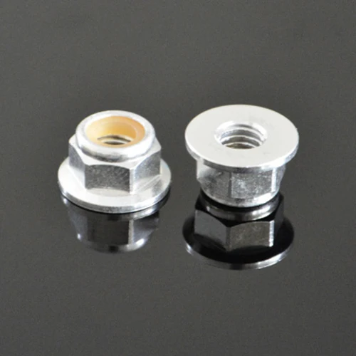M2 M3 M4 M5 M6 6061 Aluminum alloy nut nylon self locking flange nuts