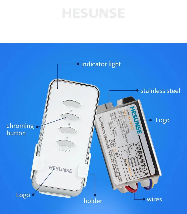 HS-QA023 1304 Вт 2N1 10 А, три способа беспроводного пульта дистанционного управления, 2 пульта дистанционного управления, подходит для 110 В и 220 В