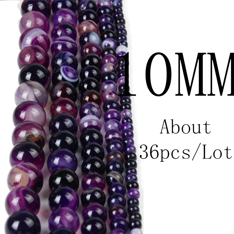 Chanfar 4 6 8 10 12mm Natural Stone Beads Black Lava Tiger Eye Bulk Loose Stone Beads For DIY Making Bracelet Necklace Jewelry