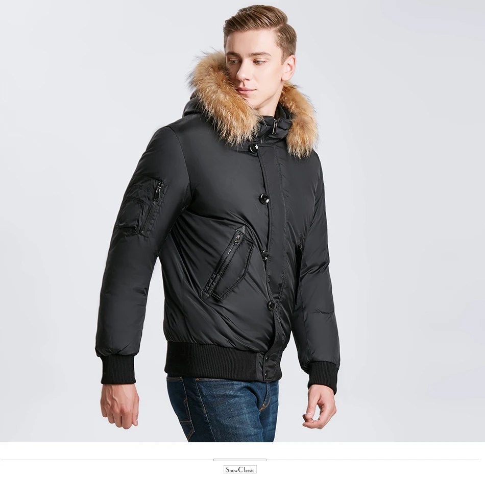 Snowclassic зимние мужские куртки для волос сгущающие теплые модные деловые случайные портье секция больших ярдов ветра 17533