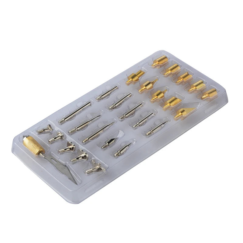 

28pcs Working Tools Electric Soldering Irons Wood Burning Pen Tips With Stencil Set Soldering Iron Working Carving Burner