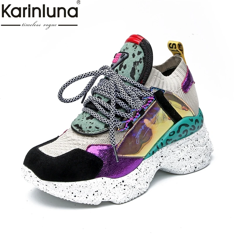 

New Fashion 2019 High Quality Large Size 42 INS Hot Style Shoes Woman Chunky Sneakers Platform Fashion Trendy Flats Women Shoes