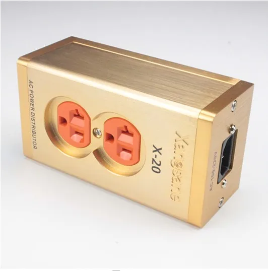 HIFI Aluminum gold-plated phosphor copper US standard power Distributor 2 seats Power supply array socket