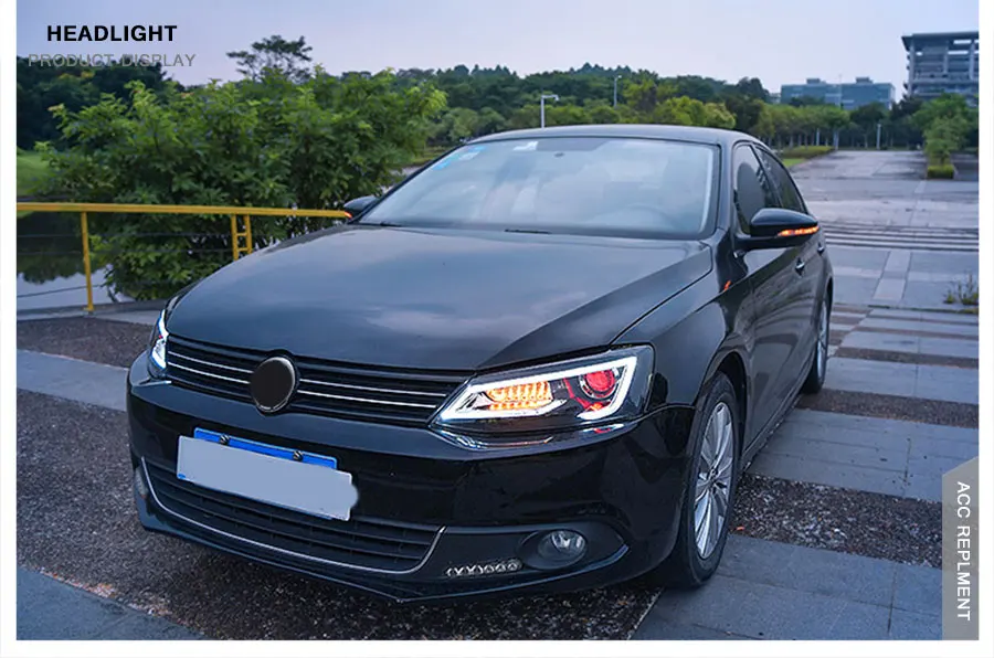 2 шт. светодиодный фары для VW Jetta 2012- светодиодный автомобильный фонарь ангельские глазки ксенон HID комплект Противотуманные фары светодиодный дневные ходовые огни