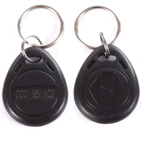 

125KHz RFID EM-ID Card Tag Keyfob Read Only for Access Control Black 10 Packs.