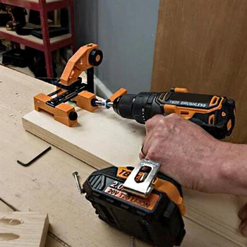 

Adjustable Double Pocket Hole Jig Doweling Drilling Jig Punch Locator indoor and outdoor projects Doweling Drilling