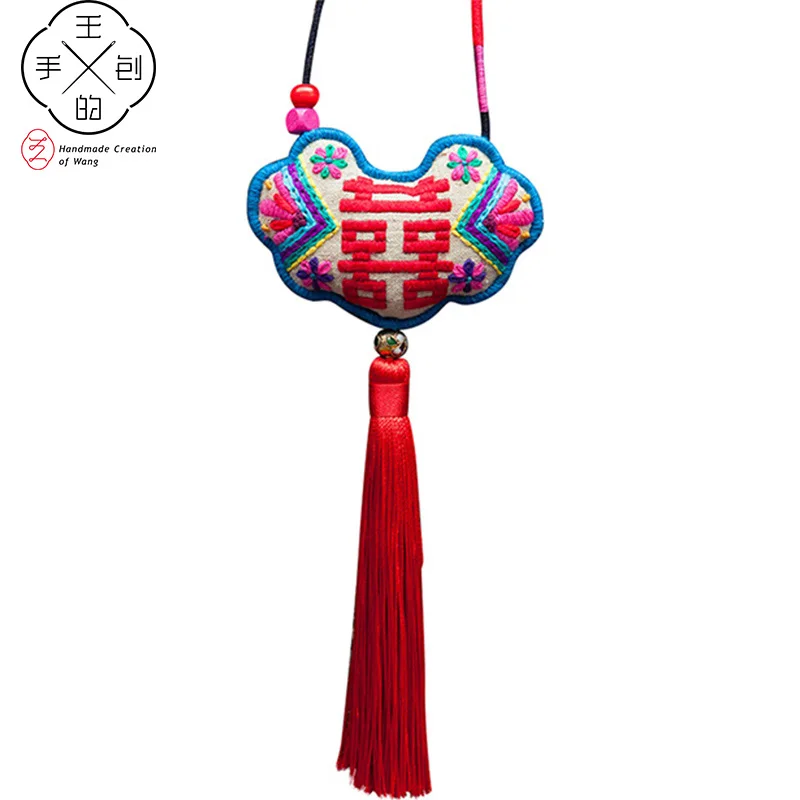 1Pcs Original Hand-embroidered Necklace China Lock Ethnic Literary Personality Wedding Birthday Gift Female Clothing Accessories | Дом и сад
