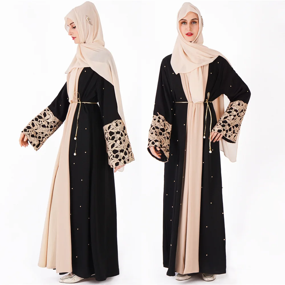 

New Sexy Muslim Beading Abaya Sweaters Coat Maxi Dress Cardigan Long Robes Tunic Kimono Ramadan Turkey Islamic Clothing Worship