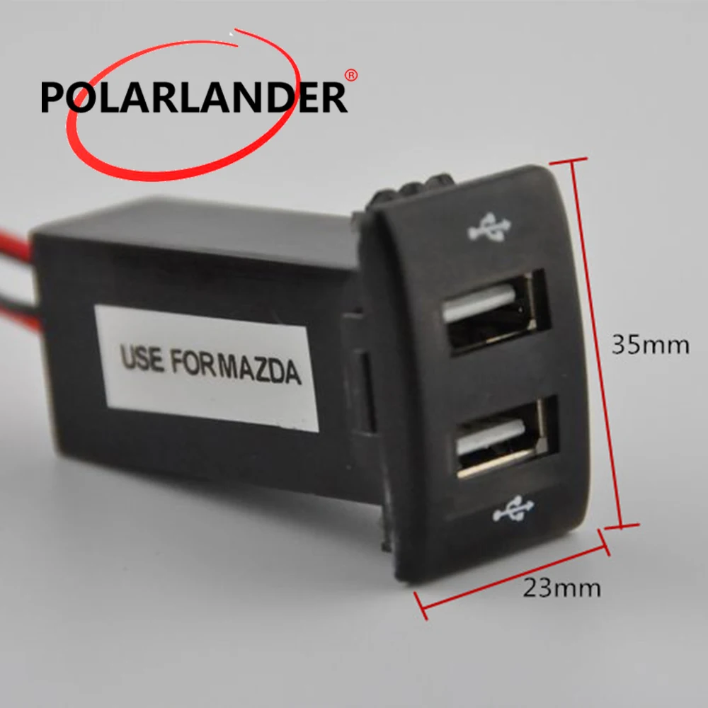 Лидер продаж для автомобилей Mazda зарядное устройство 12 В 2.1A двойной порты usb разъем приборной панели автомобиля