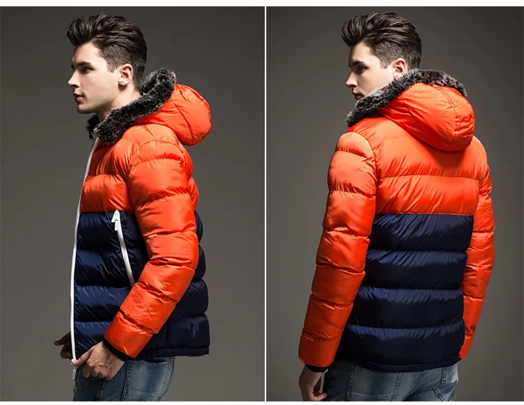 YWSRLM куртка осень-зима Для мужчин лоскутное толстые с капюшоном Для мужчин куртки теплая парка мужской тонкий слой Азиатские размеры M-3XL MY6792