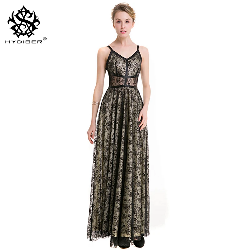 

2018 New Fashion Women Lace Cotton Long Summer Camisole Dress With hollow out Big wing dresses