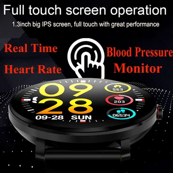 

Smart watch Full Touch Big IPS Color Screen 1.3'' IP68 waterproof Heart rate monitor Fitness tracker Sports Men women smartwatch