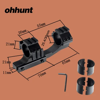 

ohhunt Hunting Scope Mount 25.4mm 30mm Rings Offset Bi-direction Dovetail Base with Picatinny Rail Mount on Top for Riflescope