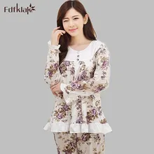 Демисезонный пижамы Для женщин с длинными рукавами Pijama feminino печати дамы зимние пижамы пижамы Наборы для ухода за кожей E0290