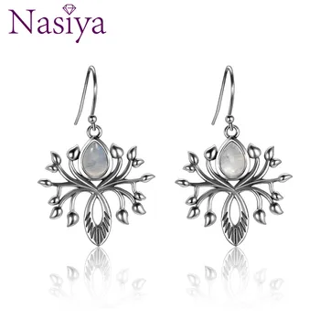 

Fashion Water Drop Natural Moonstone Drop Earrings Jewelry Earrings For Women Solid 925 Silver Party Wedding Birthday Gift