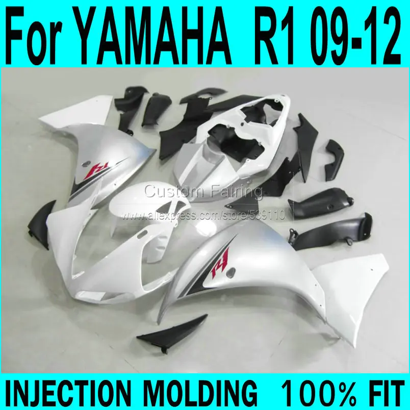 FuXP пластиковая часть Обтекатели для YAMAHA YZF R1 2009 2010 2011 2012 2013 (белый серебристый)