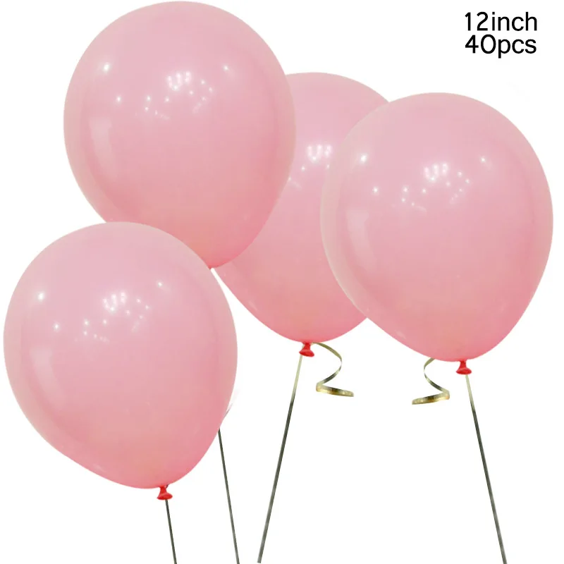 NASTASIA, 40 шт./лот, с днем рождения, прозрачный порошок, жемчужная пудра, шар, 12 дюймов, 2,8 г, комбинированный шар, украшенный на день рождения - Цвет: pink 40pcs