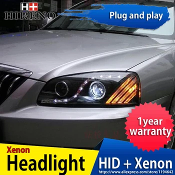 

Hireno Headlamp for 2004-10 Hyundai Elantra Headlight Headlight Assembly LED DRL Angel Lens Double Beam HID Xenon 2pcs
