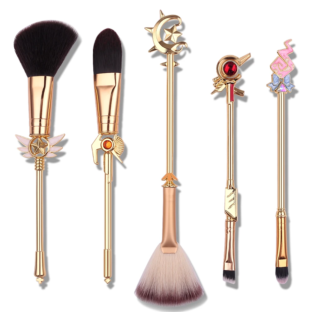 

Genuine Magic Girl 5pcs/set Cosmetic Makeup Brush Foundation Eyeshadow Eyebrow Powder Blush Brush Beauty Make Up Tools Set