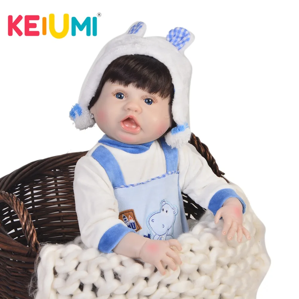 

KEIUMI 23"Realistic Boneca Reborn baby doll Full Silicone Vinyl Doll Reborn for children on birthday Brinquedo Menina