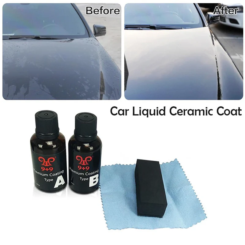 2Pcs 9H Ceramic Car Coating Liquid Super Hydrophobic Glass Coating Glass High Density Nano Ceramic Car Paint Care