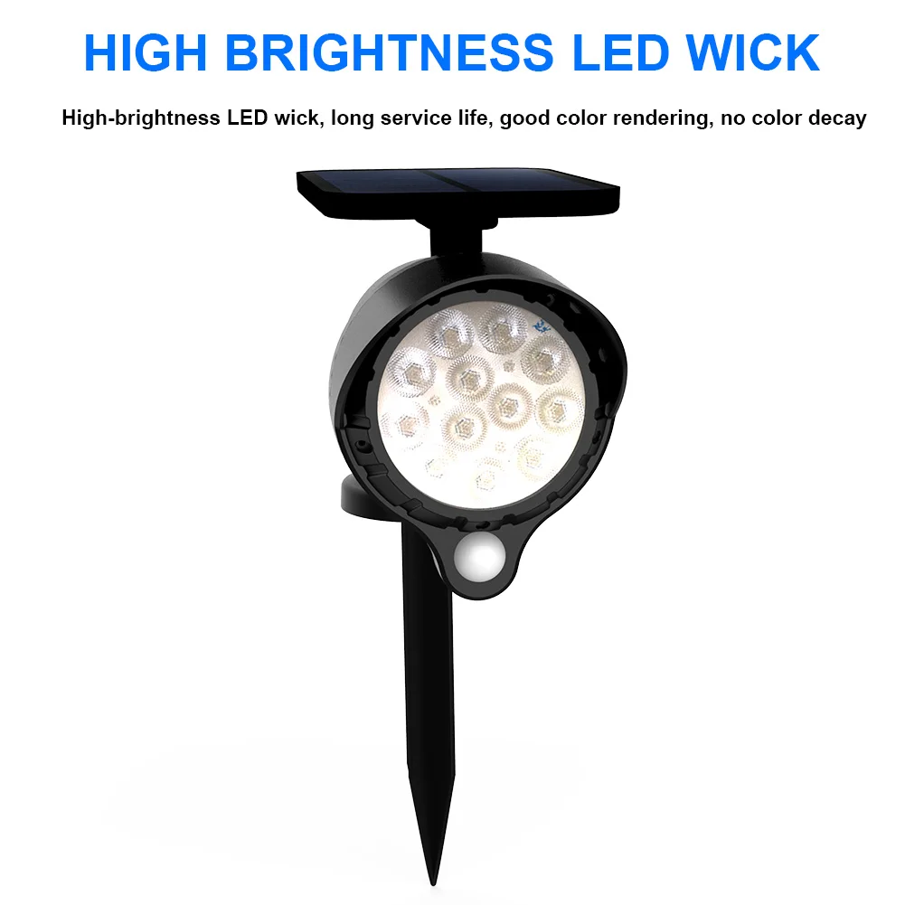 

New Solar Powered Lamp 12 LEDs In-Ground Light Waterproof Landscape Wall Light for Outdoor Garden NE