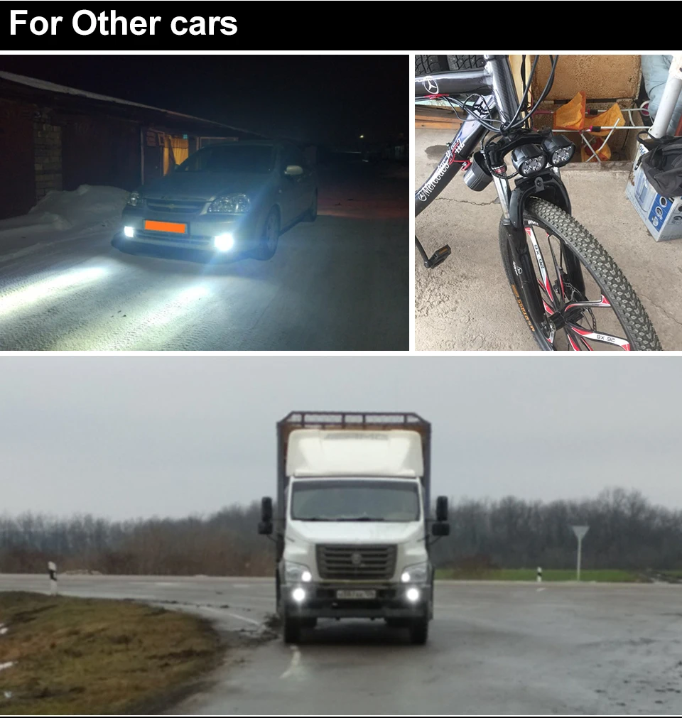 Universal Motorcycle Led Headlight SpotLight 9W 1000LM 6000K White Driving Spot Lights Motorbike Scooters Fog DRL Lamp Bulb (4)
