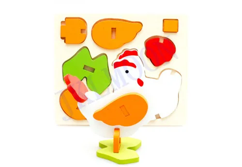3D объемные головоломки Деревянные Животные головоломки игрушки для детей DIY Детские деревянные игрушки ручной работы - Цвет: M-T-105-Q