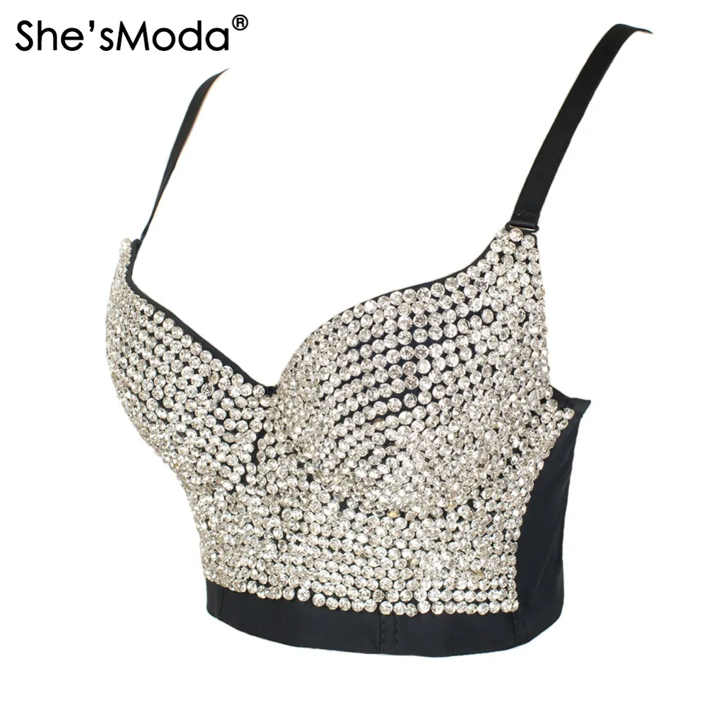 She'sModa ручной работы жемчуг Bralet Корсеты короткие женские бюстье бюстгальтер укороченный Топ Свадебные Bralette жилет плюс размер