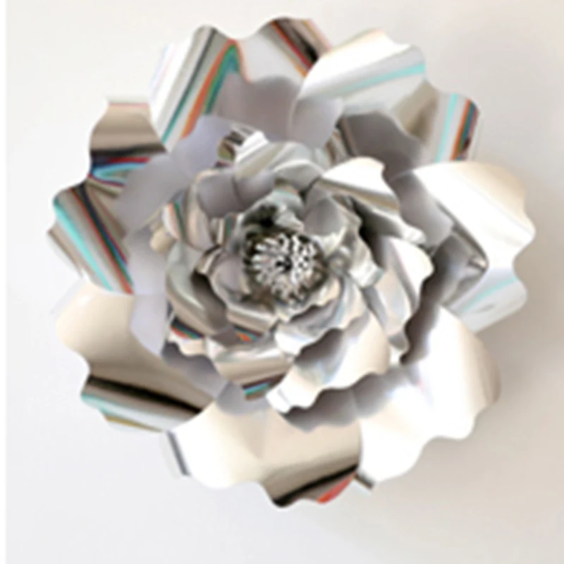 JOY-ENLIFE 1 шт. 30 см/40 см DIY Бумага цветы фон декоративные искусственные цветы украшения на свадьбу на день рождения вечерние украшения дома - Цвет: Silver
