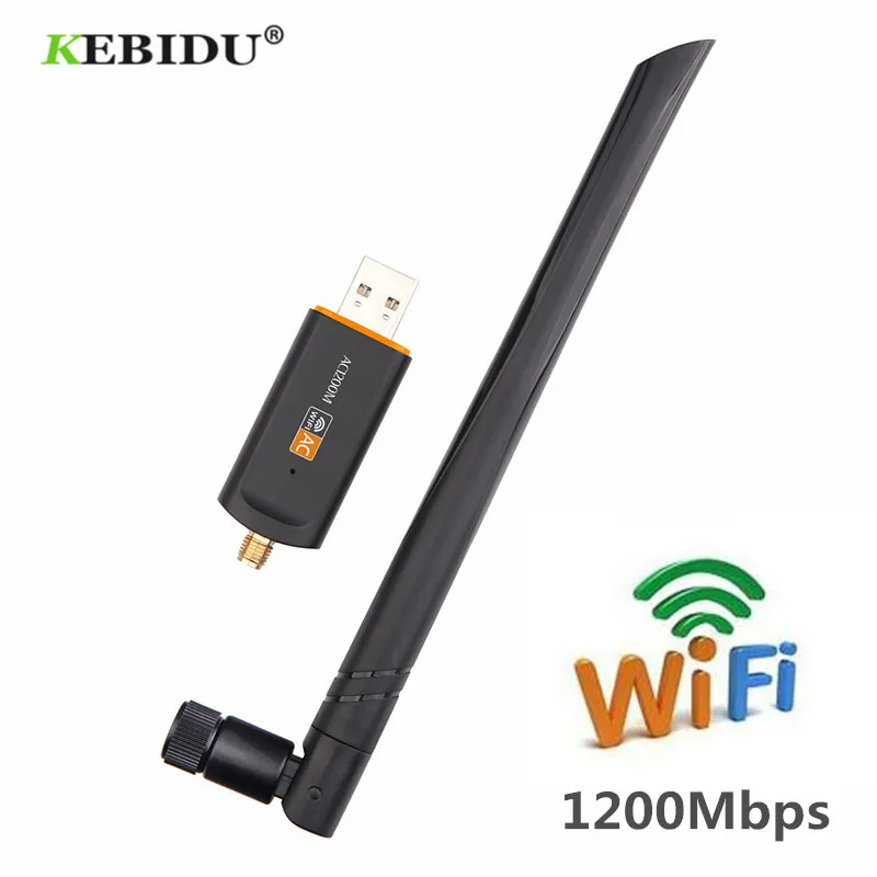 KEBIDU 1200 Мбит/с USB Wifi Lan Dongle адаптер 2,4 ГГц 5,8 ГГц USB3.0 беспроводная сетевая карта для MAC/Liunx OS/Windows7/8/10