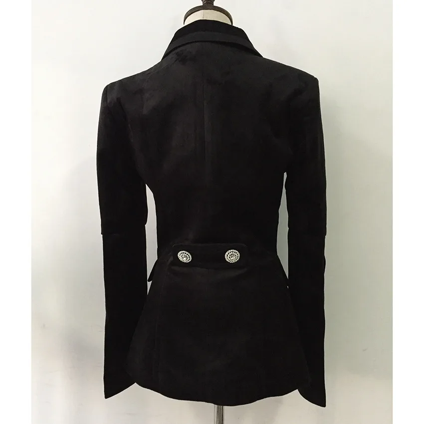European style women double breasted velvet jackets coat Chic elegant Blazers jackets D753