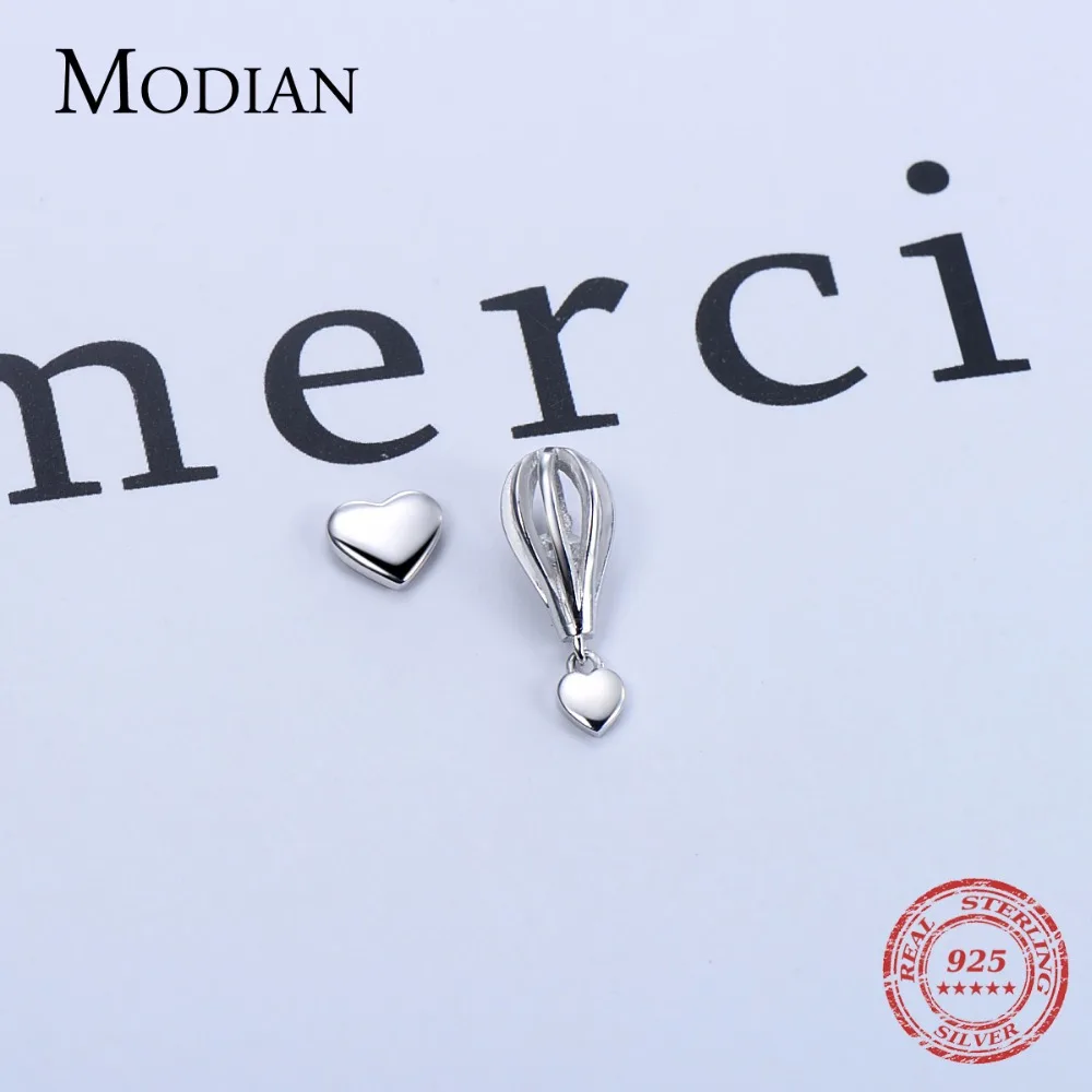 Modian 100% 925 стерлингового серебра романтическая качели воздушными шарами сердца