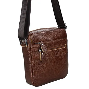 

Men Fashoin Vintage Cowskin Crossbody Sling Bags 2018 New Arrival Genuine Leather Messenger Bags Solid Minimalist Shoulder Bags