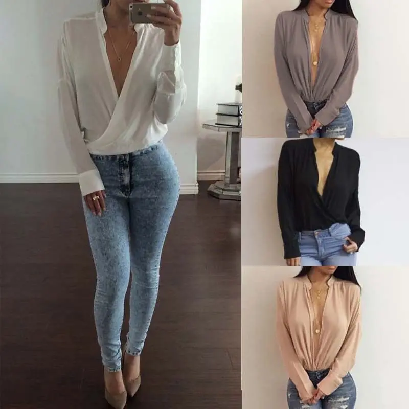 Fashion Women Long Sleeve Casual Tops and Blouses elegant V Neck Shirt Loose Chiffon harajuku Hipster Ladies blusa feminina