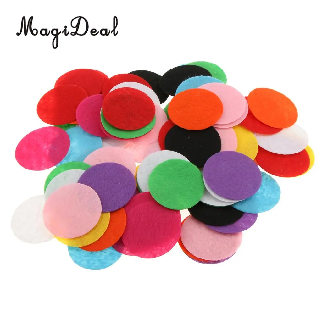 MagiDeal Hot 100Pcs Rainbow Color Round Felt Table Confetti Wedding Scatter DIY for Christmas Birthay Party Home Garden Decor